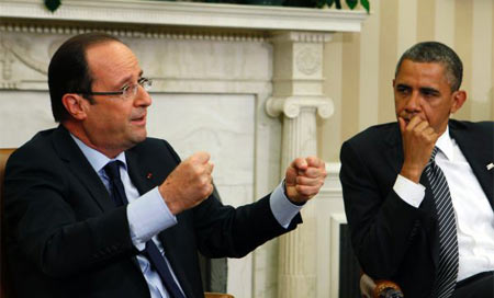 Durante una reunión con el presidente francés, François Hollande